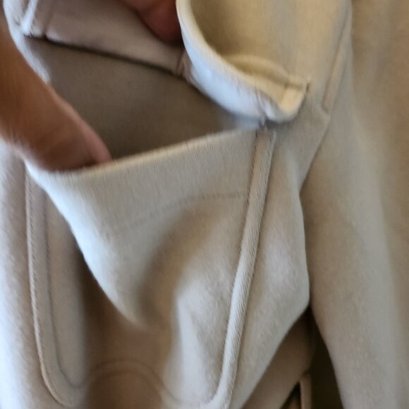 Aritzia Wilfred Light Beige Belted Short Peacoat - Picture 4 of 5